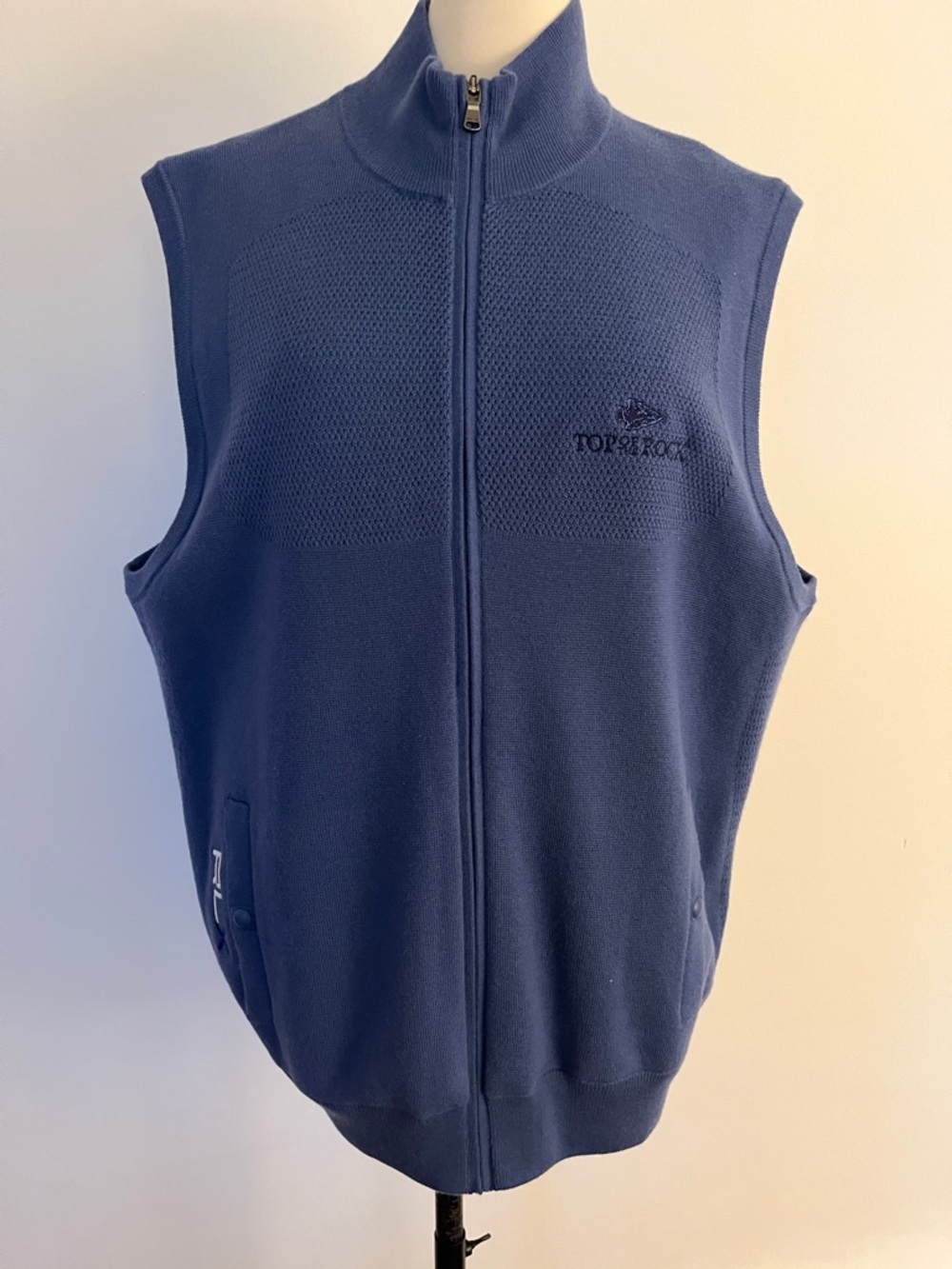 RLX Ralph Lauren Blue Full-Zip Knit Vest